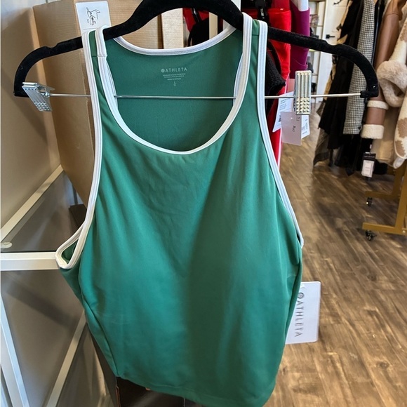Athleta Other - Athleta seabreeze cropped bikini top in green size L NWT